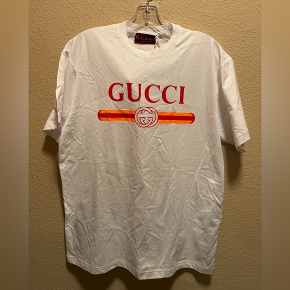 Gucci Tops - New Authentic Gucci Logo T Shirt White Size S Oversized / US L